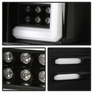 Chevrolet 1500 LED Tail Lights - SPYDER - Light Bar - Black - `14-`16