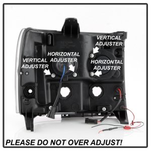 GMC Sierra Headlights - SPYDER - Version 2 Light Bar DRL LED - Black - `07-`13