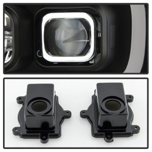 Chevrolet Tahoe Headlights - SPYDER - Version 2 Projector with Switch Back Turn Signal Light Bar - Black - `07-`14