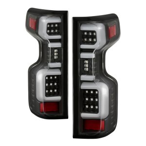 Chevrolet Silverado LED Tail Lights - SPYDER - Black - `19-`20