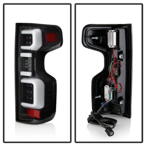 Chevrolet Silverado LED Tail Lights - SPYDER - Black - `19-`20
