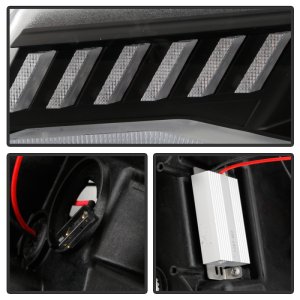 Chevrolet Camaro Headlights - SPYDER - Projector, Sequential Turn Signal - Black - `16-`18