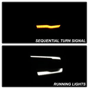 Dodge Ram Headlights - SPYDER - Projector with Sequential Turn Signal - Black - `19-`20