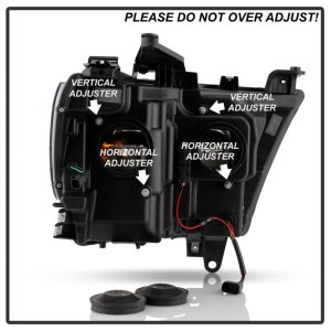 Dodge Ram Headlights - SPYDER - Projector, Halogen Model, Sequential Turn Signal - Chrome - `19-`20