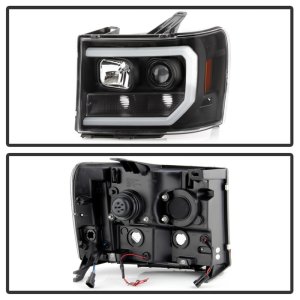 GMC Sierra 1500 Headlights - SPYDER - Platinum Series LED Low Beam - Black - `07-`13