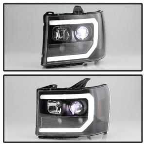 GMC Sierra 2500 Headlights - SPYDER - Platinum Series LED Low Beam - Black - `07-`13