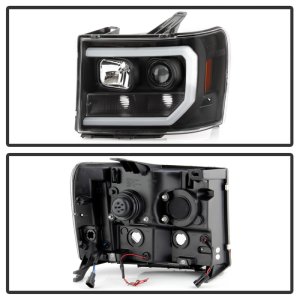 GMC Sierra 2500 Headlights - SPYDER - Platinum Series LED Low Beam - Black - `07-`13