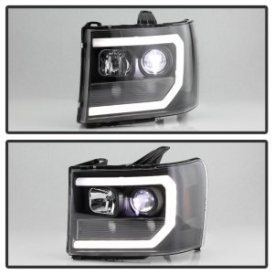 GMC Sierra 3500 Headlights - SPYDER - Platinum Series LED Low Beam - Black - `07-`13