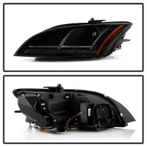 Audi TT Headlights - SPYDER - Projector, Sequential Signal - Black - `12-`15