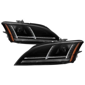 Audi TT Headlights - SPYDER - Projector, Sequential Signal - Black - `12-`15