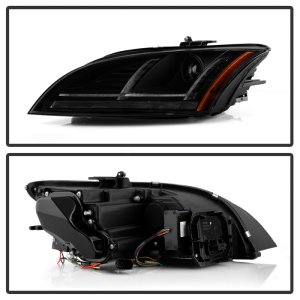 Audi TT Headlights - SPYDER - Projector, Sequential Signal - Black - `12-`15