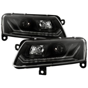Audi A6 Headlights - SPYDER - HALO LED Projector Headlights + Sequential LED Turn Signal Lights - `09-`11
