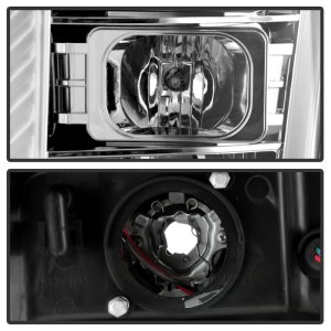 Ford F450 Headlights - SPYDER - Projector, Platinum Series, Version 2, High-Power LED, White Light Bar - Chrome - `11-`16