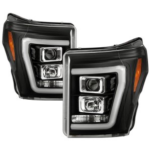 Ford F450 Headlights - SPYDER - Platinum Series V2 High-Power LED Module - Black - `11-`16