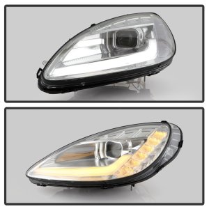 Chevrolet Corvette C6 Headlight Set - SPYDER - Sequential LED Turn Signal - Chrome - `05-`13