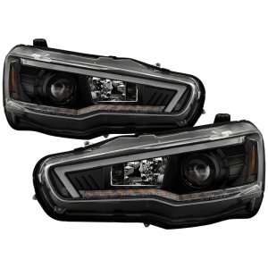 Mitsubishi Lancer EVO Headlights - SPYDER - Projector - Black - `08-`17 Mitsubishi Lancer EVO Headlights - SPYDER - Projector - Black - `08-`17