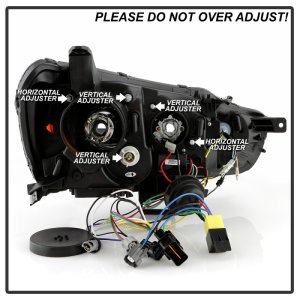 Mitsubishi Lancer Headlights - SPYDER - Projector, Spyder Signature Series, Xenon/HID, Sequential LED Turn Signal - Black - `08-`17