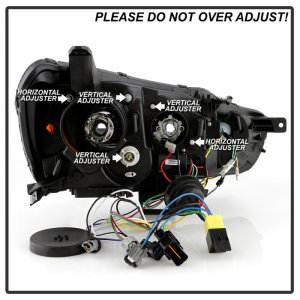 Mitsubishi Lancer Headlights - SPYDER - Projector, Spyder Signature Series, Xenon/HID, Sequential LED Turn Signal - Black - `08-`17