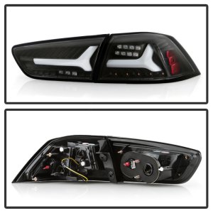 Mitsubishi Evolution Tail Lights - SPYDER - LED Version 2 - Black - `08-`14 Mitsubishi Evolution Tail Lights - SPYDER - LED Version 2 - Black - `08-`14