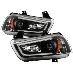 Dodge Charger Headlights - SPYDER - Platinum Series High-Power LED Module - Black - `11-`14