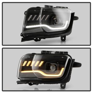Chevrolet Camaro Headlights - SPYDER - Sequential LED Switchback Turn Signal Lights - Black - `10-`13