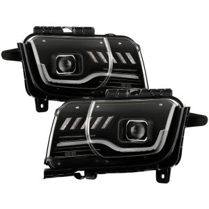 Chevrolet Camaro Headlights - SPYDER - Sequential LED Switchback Turn Signal Lights - Black - `10-`13