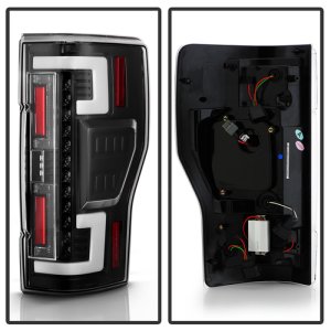 Ford F250 Superduty LED Tail Lights - SPYDER - Halogen Model Only - Black - `20-`21