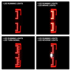 Ford F250 Superduty LED Tail Lights - SPYDER - Halogen Model Only - Black - `20-`21