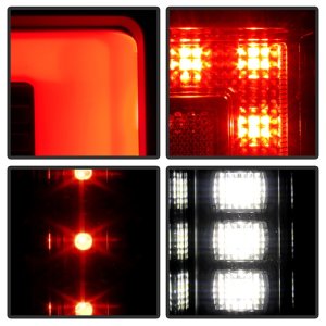 Ford F250 Superduty LED Tail Lights - SPYDER - Halogen Model Only - Black - `20-`21