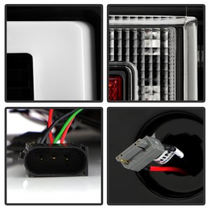 Ford F250 Superduty LED Tail Lights - SPYDER - Halogen Model Only - Black - `20-`21