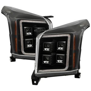 GMC Yukon Headlights - SPYDER - High-Power LED Module - Black - `15-`20