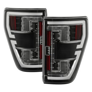 Ford F150 LED Tail Lights - SPYDER - Full LED w/ Blind Spot Sensor - Black - `21-`23