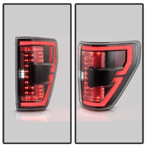 Ford F150 LED Tail Lights - SPYDER - Full LED w/ Blind Spot Sensor - Black - `21-`23