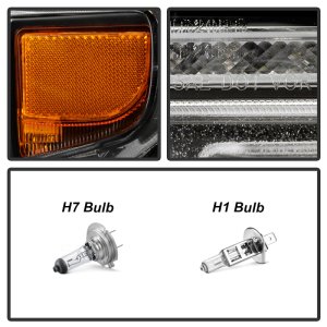 Chevrolet Silverado 2500 Headlights - SPYDER - LED Light Bar Projector, Sequential LED Turn Signal - Black - `20-`23