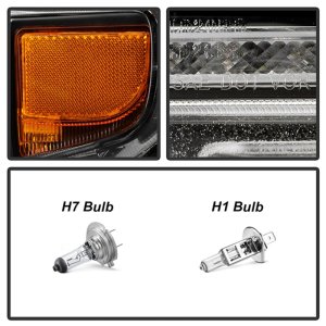 Chevrolet Silverado 3500 Headlights - SPYDER - LED Light Bar Projector, Sequential LED Turn Signal - Black - `20-`23