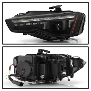 Audi A5 Projector Headlights - SPYDER - HID Model Only - Black - `13-`17