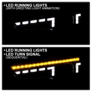 Audi A5 Projector Headlights - SPYDER - HID Model Only - Black - `13-`17