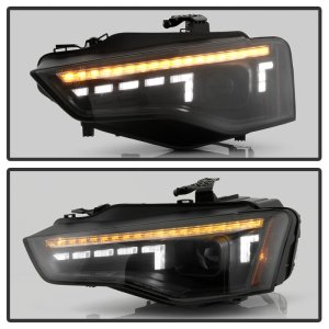Audi A5 Projector Headlights - SPYDER - HID Model Only - Black - `13-`17