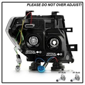 Nissan Pathfinder Projector Headlights - SPYDER - Greeting Light Show Animation + Sequential LED Turn Signal Lights - Black - `05-`07