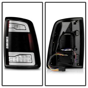 Dodge Ram 2500 LED Tail Lights - SPYDER - Apex Series, Factory LED Tail Lights Model With Blind Spot Module, Sequential Signal Lights - Black - `19-`24