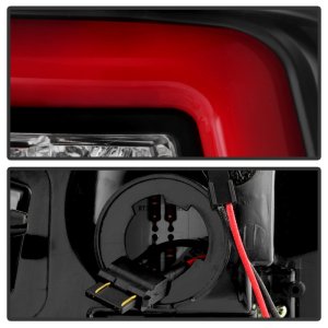 Dodge Ram 1500 Tail Lights - SPYDER - Red Light Bar LED, Incandescent Model - Black - `09-`18