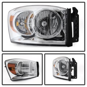 Dodge Ram 1500 Headlights - Front - SPYDER - xTune Crystal - Amber/Chrome - `06-`08
