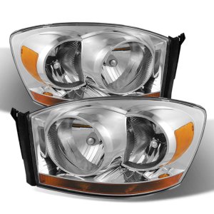 Dodge Ram 2500 Headlights - Front - SPYDER - xTune, Chrome Bezel, Amber Bar - Chrome - `06-`08