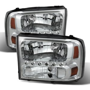 Ford F-250 Super Duty Headlights - Front - SPYDER - xTune 1-Piece LED - Chrome - `99-`04