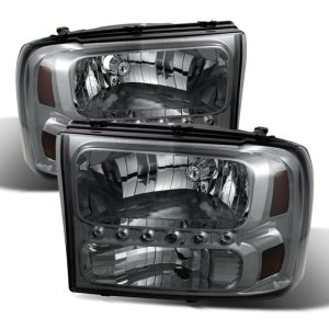 Ford F-350 Super Duty Headlights - Front - SPYDER - xTune LED 1-Piece - Smoked - `99-`04
