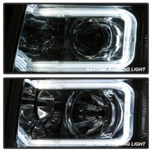 Chevrolet Silverado 2500 HD Headlights - Front - SPYDER - xTune Halo Projector, Light Tube Style - Chrome - `07-`13
