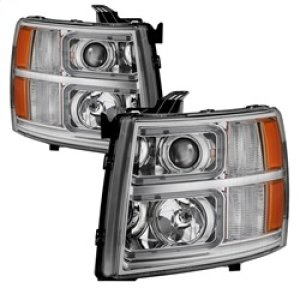 Chevrolet Silverado 2500 HD Headlights - Front - SPYDER - xTune Halo Projector, Light Tube Style - Chrome - `07-`13