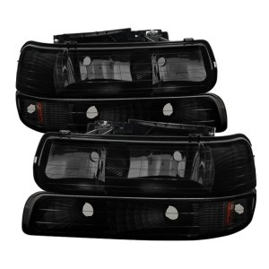Chevrolet Tahoe Headlights - Front - SPYDER - xTune Amber Crystal with Bumper Lights - Black Smoke - `00-`06