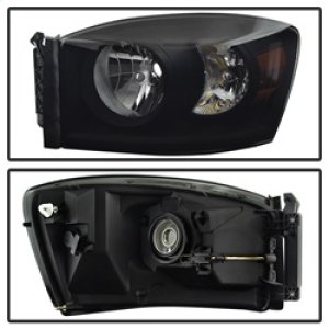 Dodge Ram 1500 Headlights - Front - SPYDER - xTune Amber Crystal, Black Smoked - Black Smoked - `06-`08