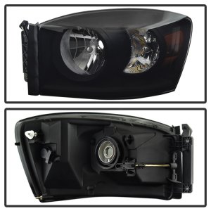 Dodge Ram 1500 Headlights - Front - SPYDER - xTune Amber Crystal, Black Smoked - Black Smoked - `06-`08